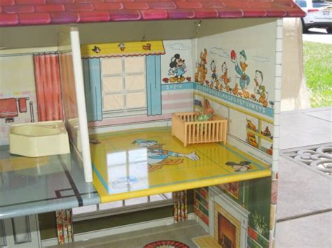 1950s disney metal doll house|old metal doll house furniture.